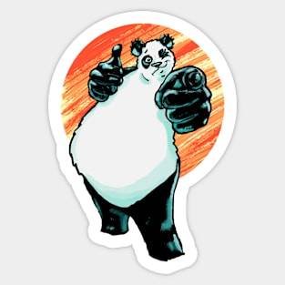 Buddy Panda with Orange Background Sticker